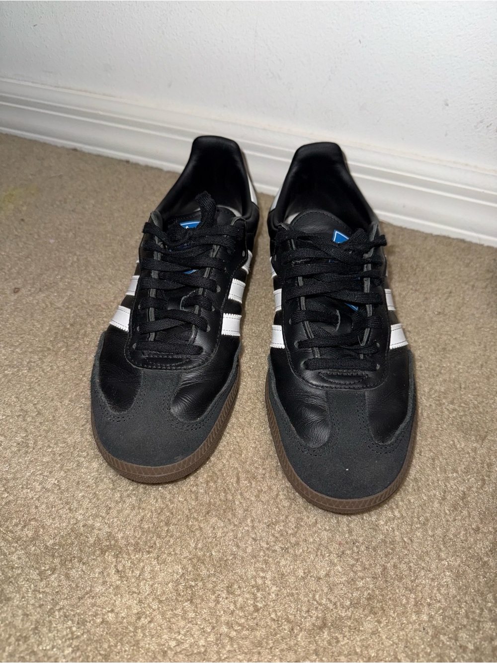 adidas Black Sneakers with White Stripes and Gum Sole - Men